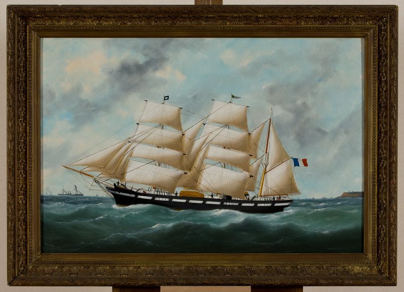 Trois-mâts, barque en mer